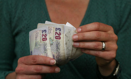 Woman counting money