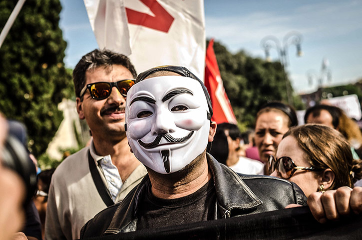 Weekend in pictures: Rome, Italy: Protesters rally against the government's austerity measures