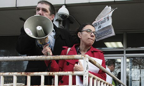 Protest outside Camberwell magistrates court, October 2013