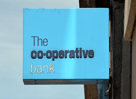A co-operative bank branch sign.