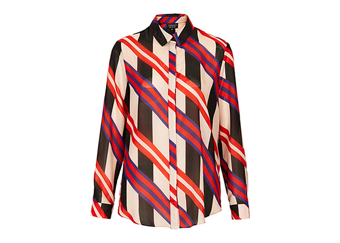 Artistic license: Printed clothes - red, black and cream tie print shirt by Topshop