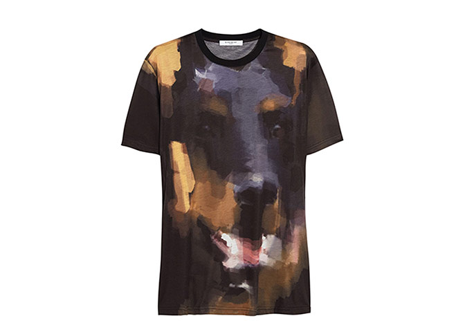 Artistic license: Printed clothes - doberman printed watercolour tshirt by Givenchy