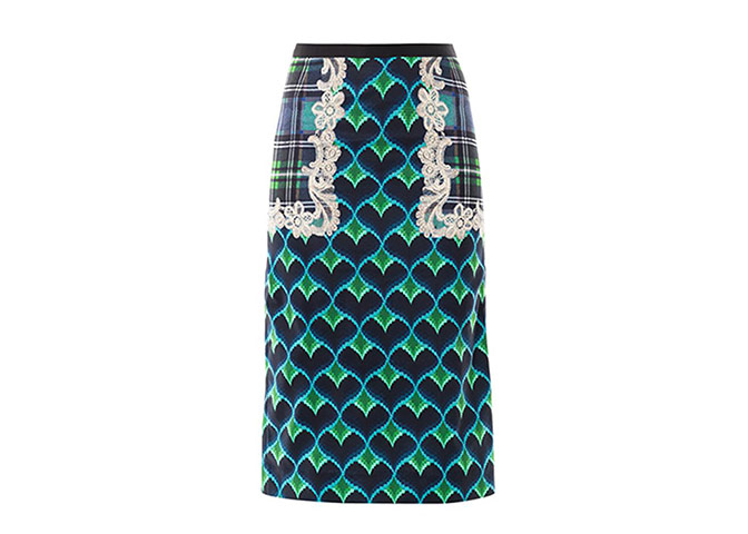 Artistic license: Printed clothes - Green and blue heart print skirt by Emma Cook