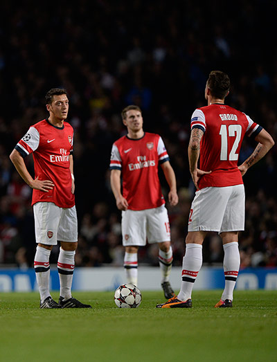 champions league: Arsenal players are dejected