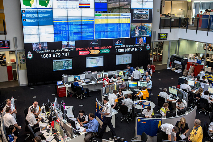 Bushfires Weds: NSW RFS operations centre in Lidcombe