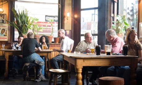 People drinking at the Enterprise pub in Camden, London