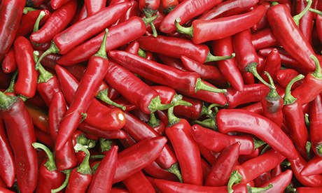 Collection of red chillis