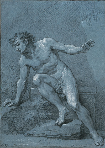 The Male Nude: Rene Antoine Houasse, Narcissus at the fountain, 1686.  