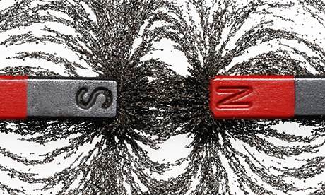 Magnets with iron filings