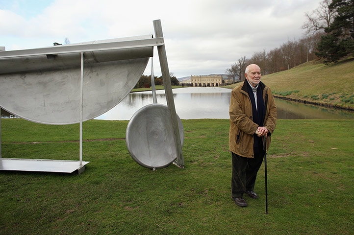 Sir Anthony Caro: Sir Anthony Caro poses in the grounds of Chatsworth House