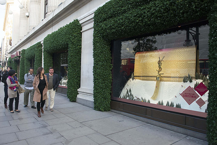 Selfridges window display: Novelty-sized clutch bag