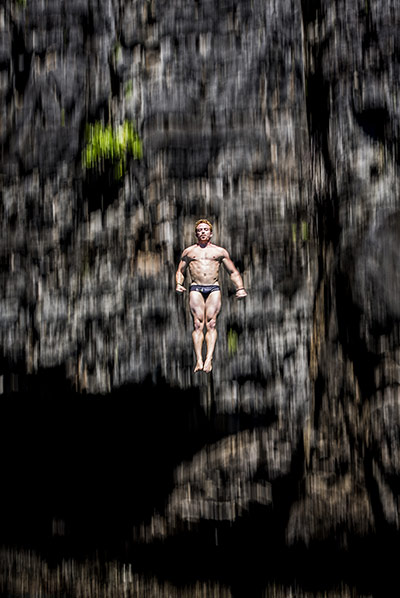 Red Bull Cliff Diving: Alain Kohl dives at Maya Bay