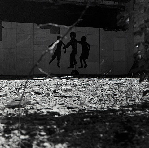 Graffiti: Shadow children graffiti in Chernobyl