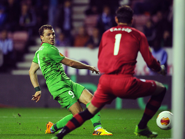 Wigan: Aleksandr Prudnikov scores