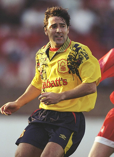 kits: Dean Saunders of Nottingham Forest