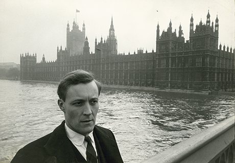 Tony Benn outside parliament in 1961.