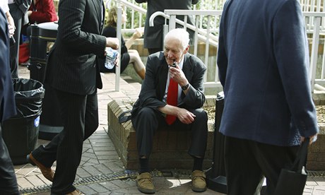 Tony Benn outside Labour conference