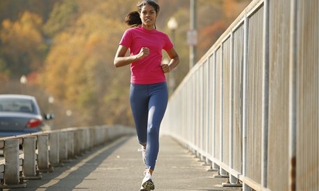 Young woman running