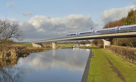 A proposed viaduct on the HS2 high-speed rail route