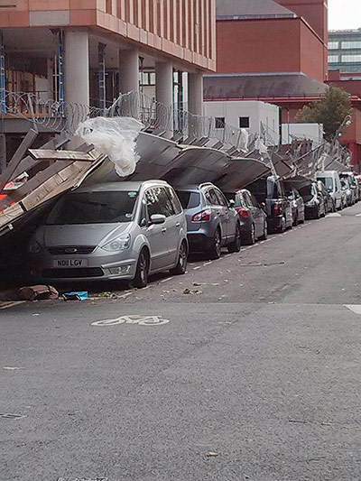 St Jude Witness: Hoardings outside new crick institute near Euston station