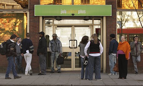 People outside the job centre
