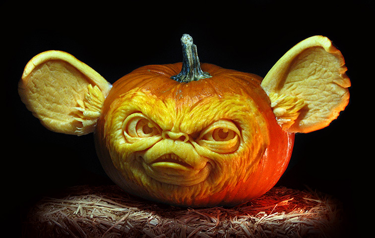 Pumpkin carving: A character carved out of a pumpkin