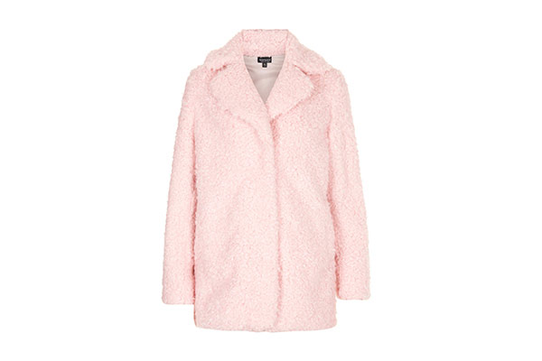 Pink: Pink - light pink teddy fur topshop coat