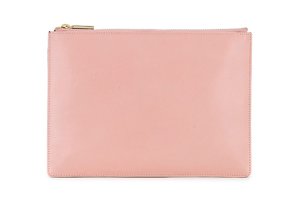 Pink: Pink - dusky pink leather clutch bag by Whistles