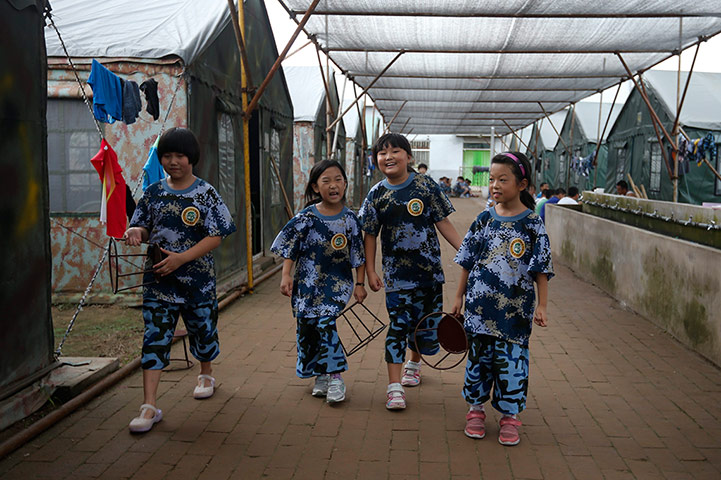 Boot Camp: These young girls seem to be enjoying themselves at Boot Camp in China