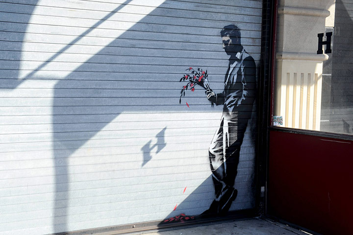 Banksy in NYC update: 'Waiting in vain...at the door of the club.'