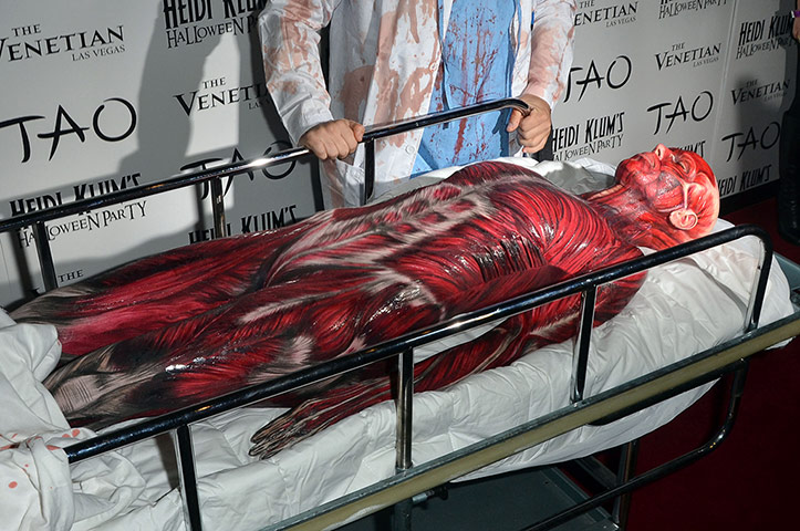 Celebs Halloween costumes: Heidi Klum's muscle outfit