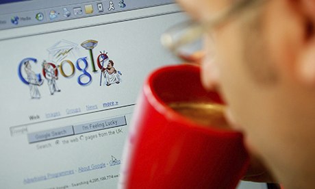 Man searching google