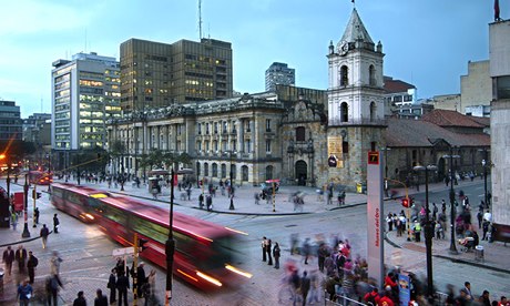 Transmilenio bus stop in Bogota