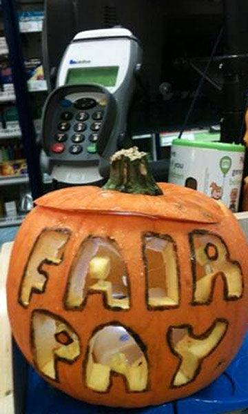 university strike: Fair pay pumpkin
