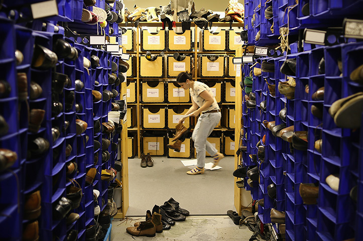 National Theatre props: A customer gathers footwear 