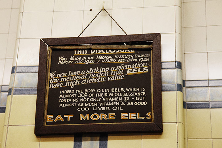 Pie and Mash Shops: Sign in F Cooke, Broadway Market