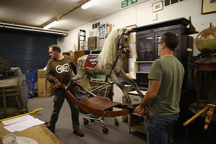 National Theatre props: A rocking horse is moved