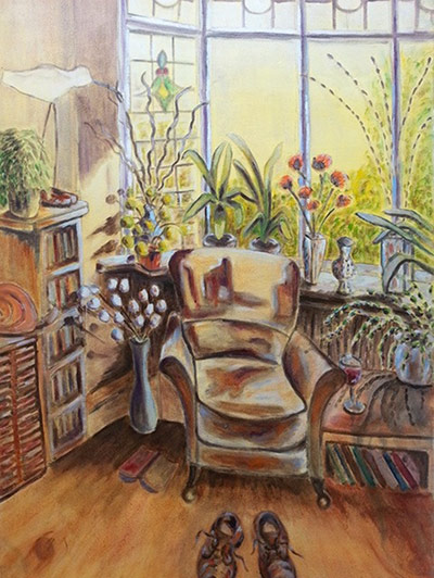 Share your art-chairs: Living room with chair and shoesThis living room is bathed in light and i