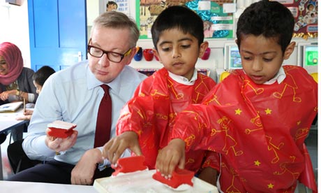 Michael Gove visits a school