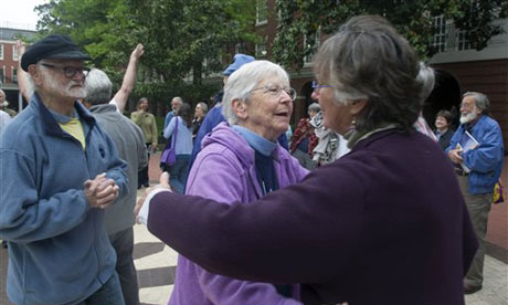 Sister Megan Rice before the start of her trial in Knoxville, Tennessee, last May. Photograph: J Miles Cary/AP