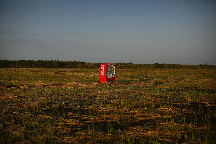 20 Photos: A vending machine in a abandoned rice field near Minamisoma in Fukushima