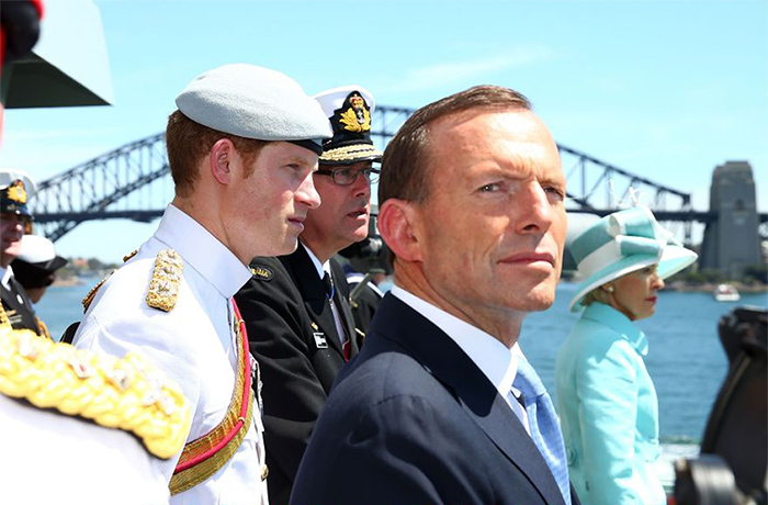Fleet day three: Prince Harry with Tony Abbott