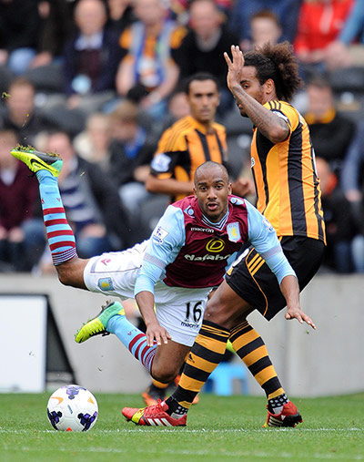 football..: HULL CITY FC V ASTON VILLA FC, BARCLAYS PREMIER LEAGUE