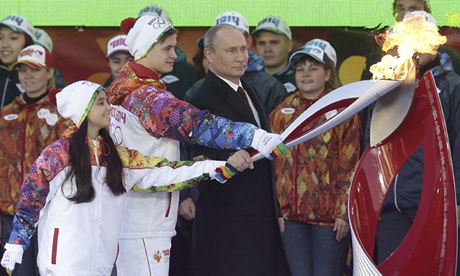 Putin at Olympic flame ceremony