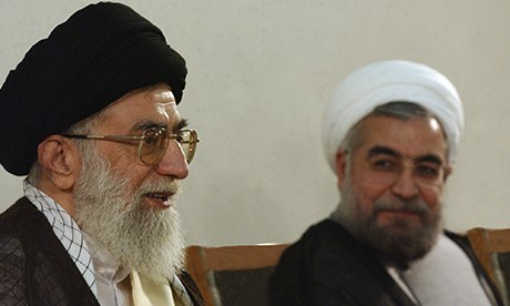 Ayatollah Ali Khamenei and Hassan Rouhani