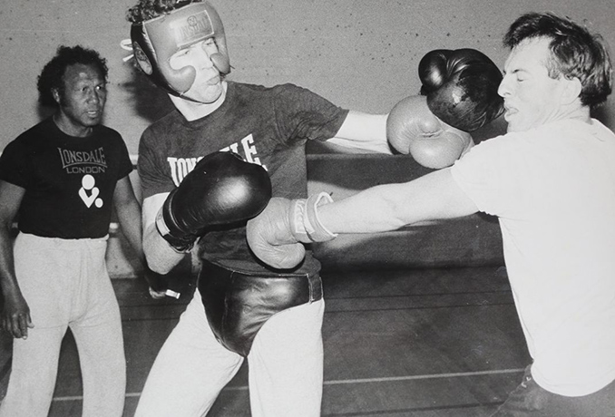 Putin and Abbott: Tony Abbott boxing