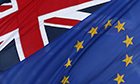 The EU and the Union flags fly outside The European Commission Representation in London