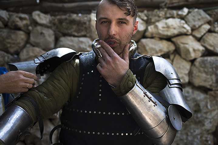 Knights of Jerusalem: A participant at thhe Knights Of Jerusalem Historical Festival