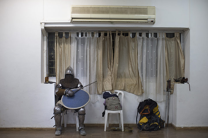 Knights of Jerusalem: An enthusiast waits for his training session to begin