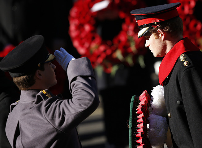 Remembrance Sunday: Prince Harry prepares to lay a wreath